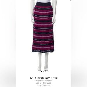 Kate Spade New York - Striped Midi Length Skirt (L)